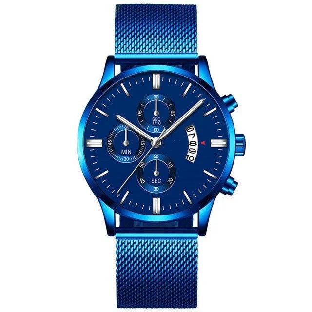 Mens Business Luxury Watches For Men Mesh Band Quartz Watch