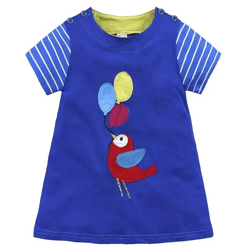 Casual Girls' Skirt gown  Cartoon Printed Cotton Dress for kids