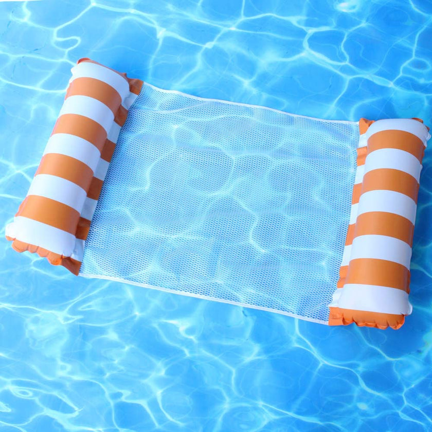Inflatable Pool Float Lounger – Foldable Striped Floating Row for Adults
