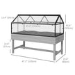 Outsunny Elevated Planter Box with Cold Frame Greenhouse in Distressed Grey - Wood Raised Garden Bed for Vegetables & Flowers