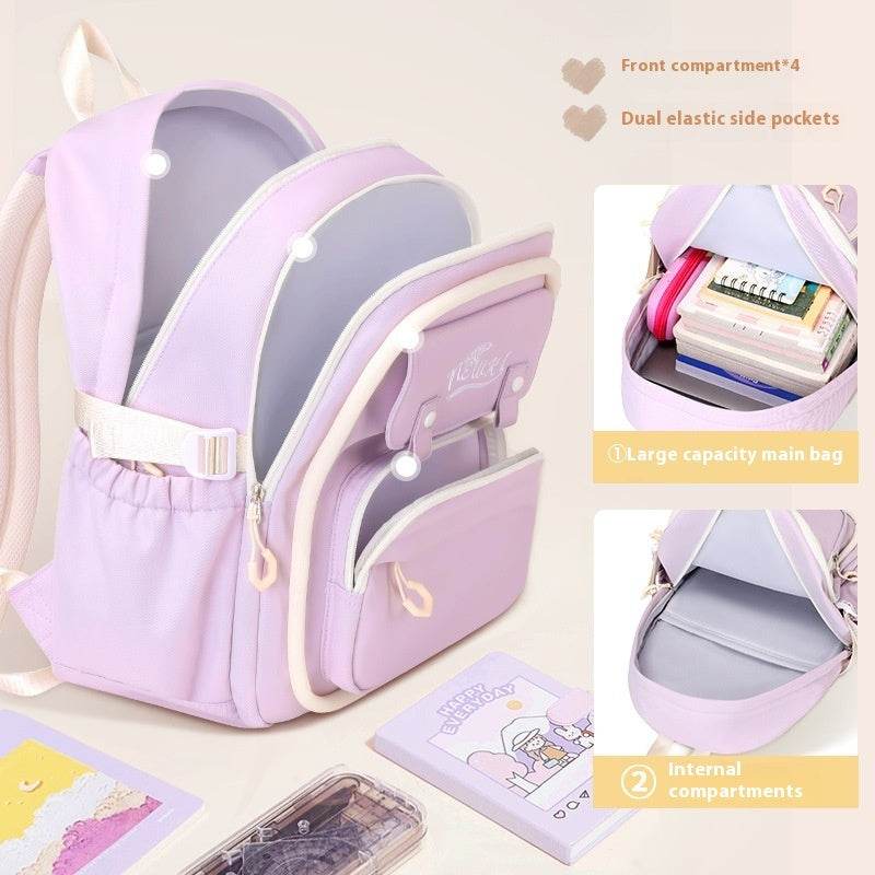 Girls' Super Lightweight Large Capacity Multi-compartment Waterproof Backpack