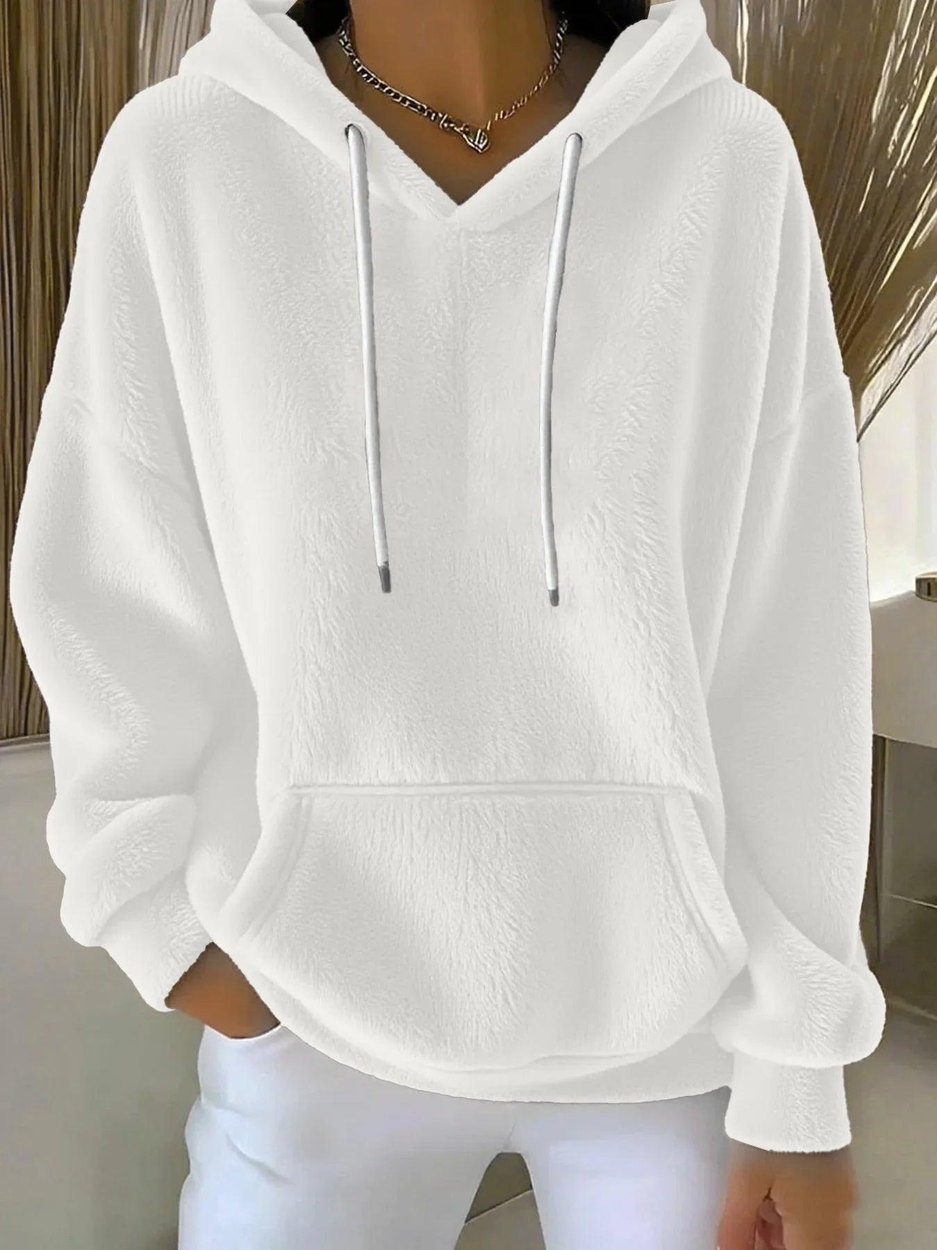 Womens Sweatshirt Elegant Commuting Style Pullover with Lace-Up Design