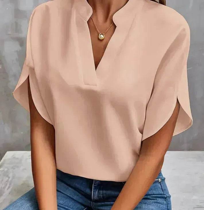 Summer Short-sleeved Chiffon Shirt New V-neck blouse Women's Casual Versatile Clothing Evening Tops for Women
