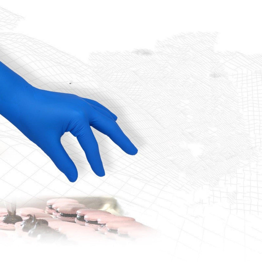 Dark Blue Nitrile Gloves 100 Pack – Powder-Free Pitted Disposable Gloves for Food, Medical & Industrial Use