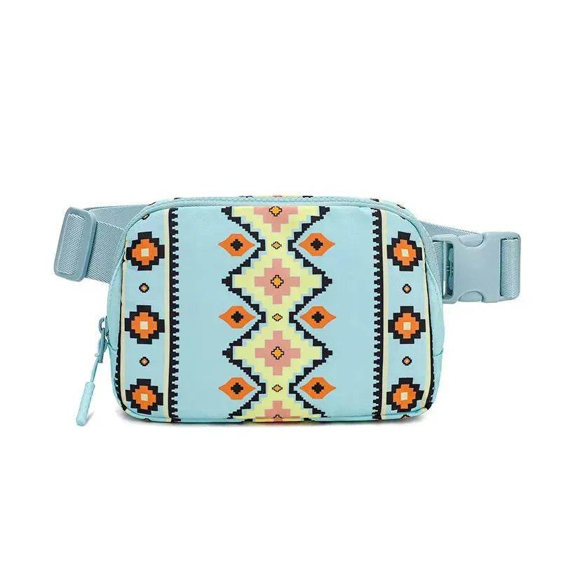 New Bohemian Print Waist Bag With Adjustable Shoulder Strap Fashion Casual Outdoor Running Crossbody Waist  Bag For Women