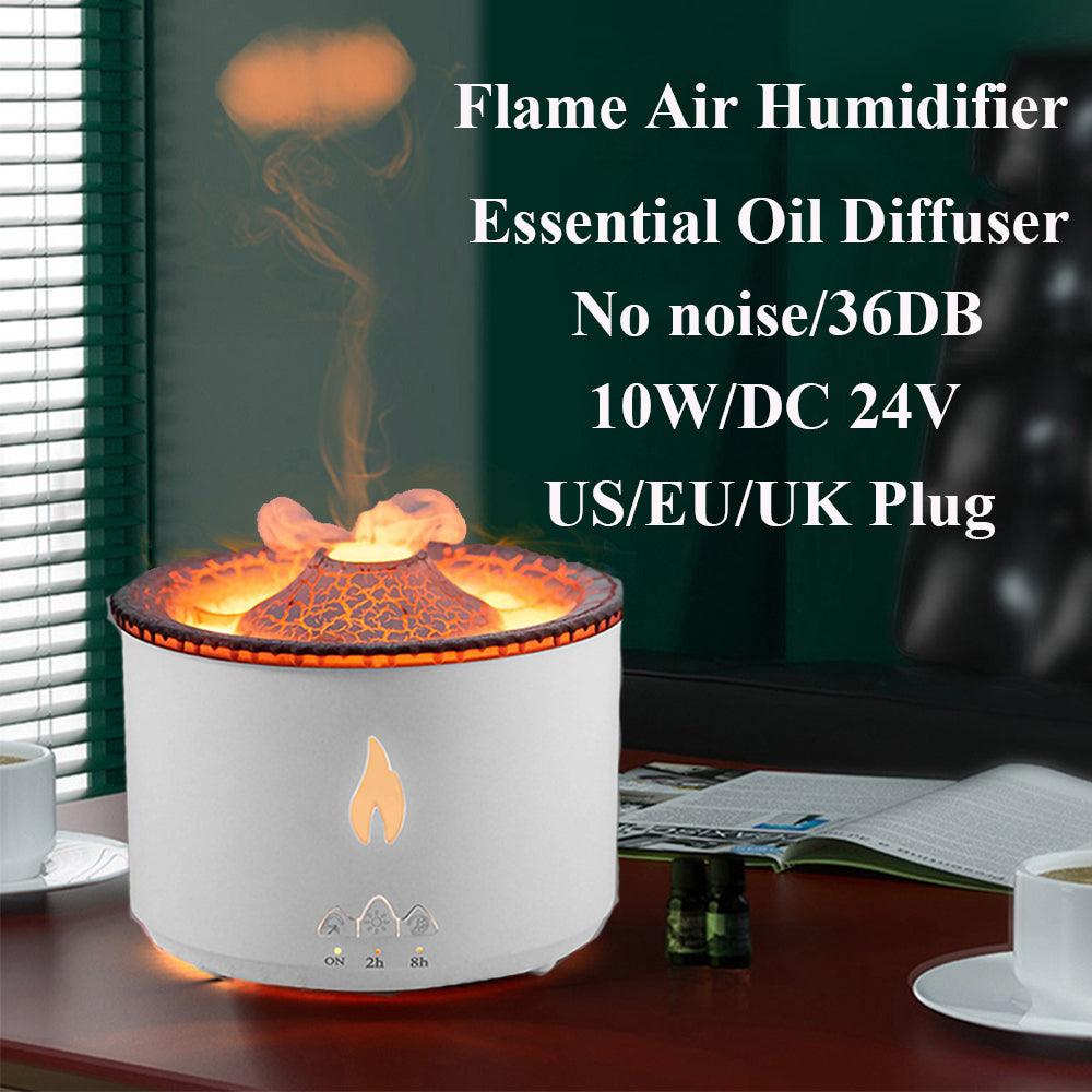 Volcano Aromatherapy Humidifier Diffuser with Flame and Jellyfish Effect