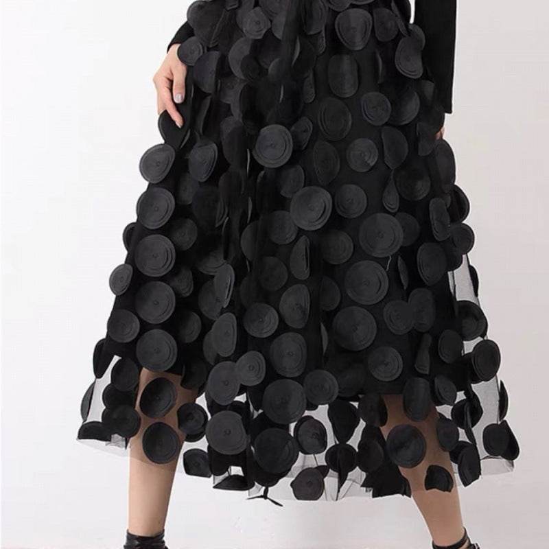 Women's Retro fashion Line  Midi Maxi Prairie Skirt
