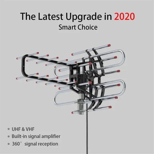 TA-851B 360Rotation UV Dual Frequency 45-860MHz 22-38dB Open Antenna Silver