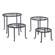 Metal Plant Stand 4 In 1 Potted Irons Planter Supports Floor Flower Pot Round Rack Display