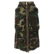 Three-dimensional Camouflage Zipper Pocket Side Slit  pencil Midi Cargo Skirt