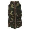 Three-dimensional Camouflage Zipper Pocket Side Slit  pencil Midi Cargo Skirt