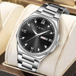 TOMI Diamond Encrusted Quartz Watch for Men – Stainless Steel Dress Watch