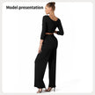 Women Fashion Casual Matching 2pcs set Long Sleeve Crop top and Pant set