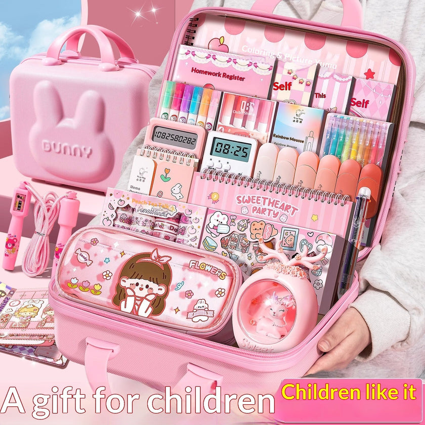 Girls' Kawaii Stationery Gift Box Set – Back-to-School Reward Kit for Elementary Students