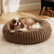 Round Plush Pet Bed – Fluffy Rabbit Fur Cat & Dog Mat, Washable Winter Warm