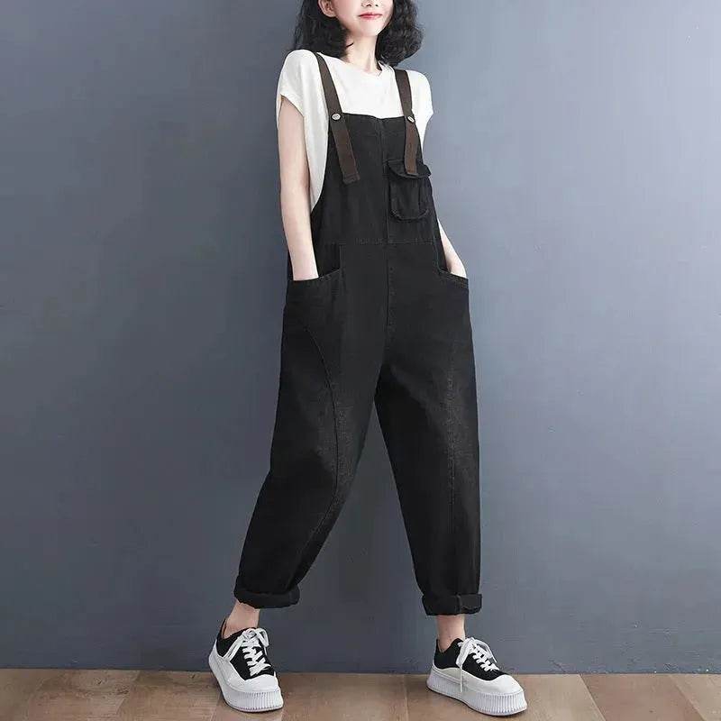 Y2K Women's Denim Jeans Romper suit Street Denim Strap Jumpsuit