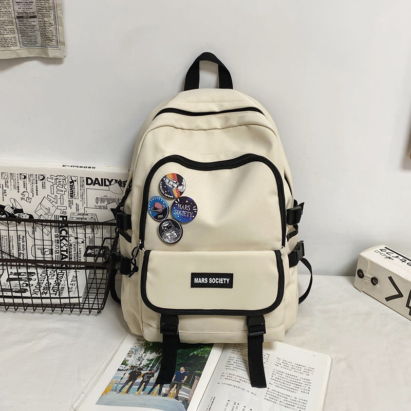 Mars Society Nylon Backpack – College & High School Students | Large Capacity, Astronaut Badge