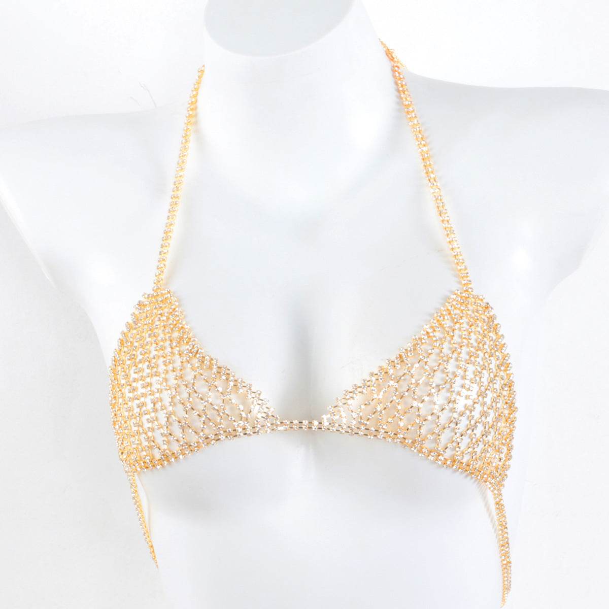 Lingerie Nightclub Body Chains – Diamond Rhinestone Bra and Panties Set