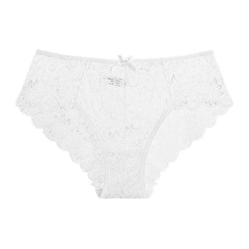 Women's Seamless Mid-Waist Lace Briefs pant with Bow Detail for Everyday Wear