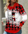 New Fashion Women's Pile Collar Printed Hoodie Pullover Top
