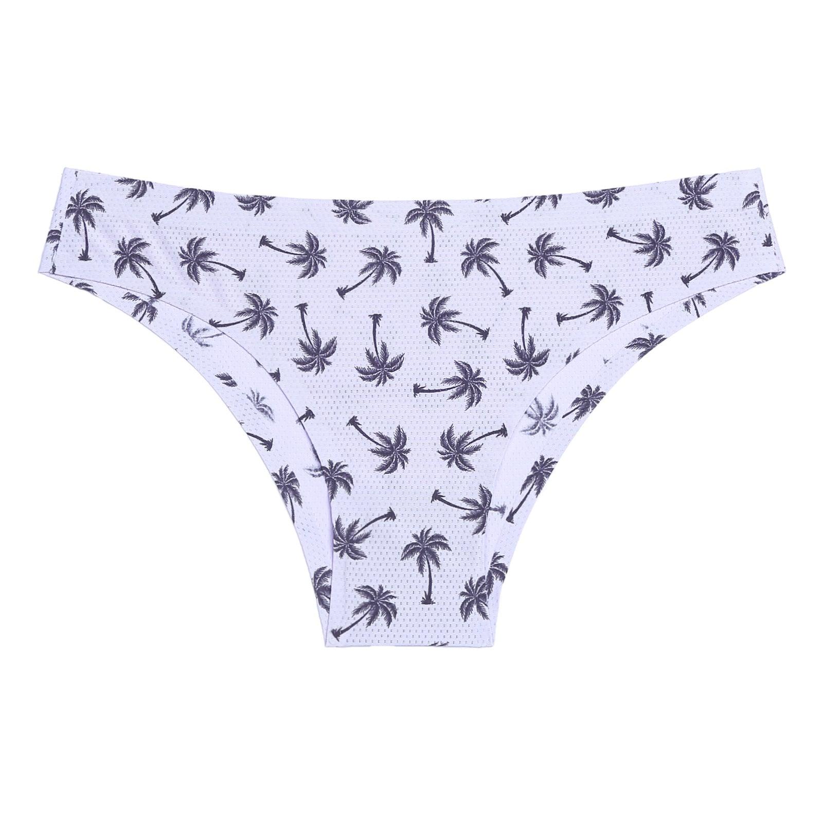Women's Seamless Floral Print Low-Waist Briefs No-Trace Breathable