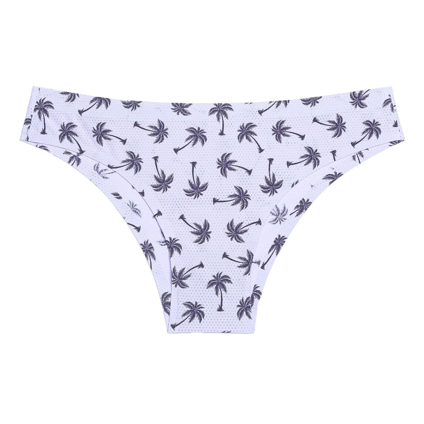 Women's Seamless Floral Print Low-Waist Briefs No-Trace Breathable