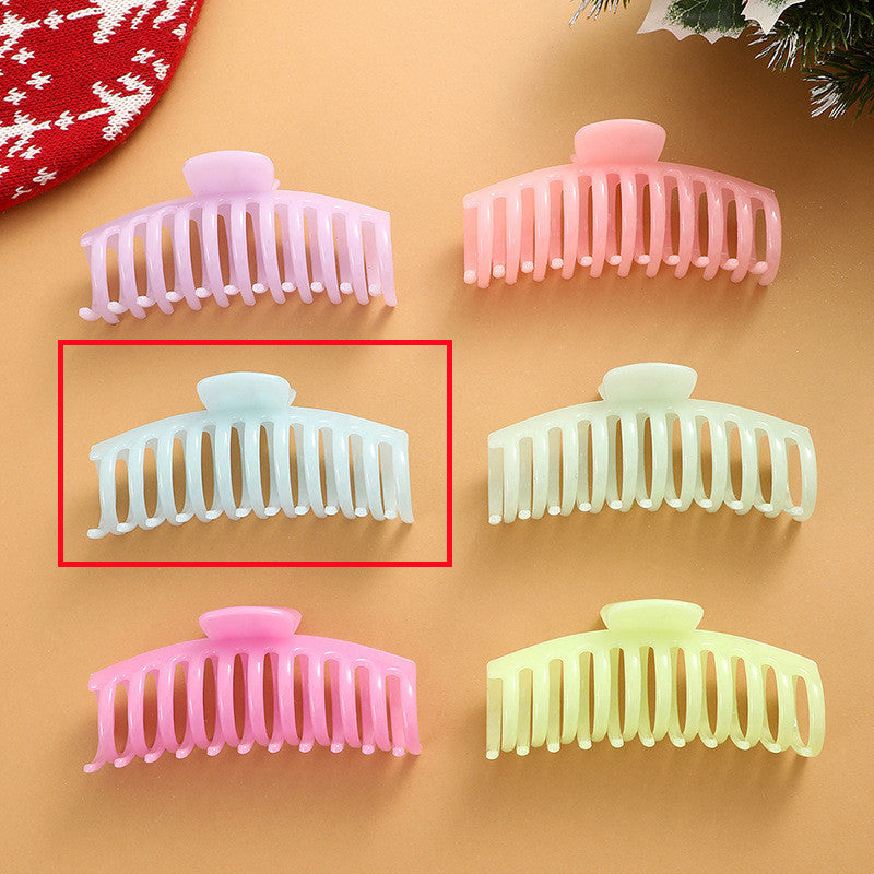 Fluorescent Large Hair Claw Clip – European American Style Plastic Resin Bone Clip