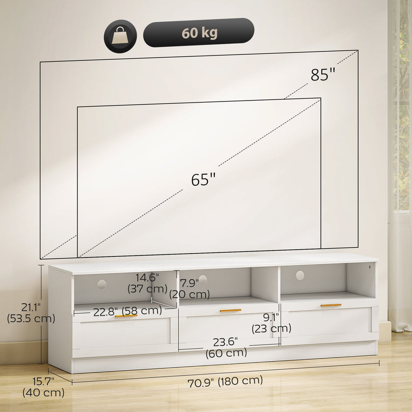 Dallas Modern TV Stand with Storage Drawers for TVs up to 85