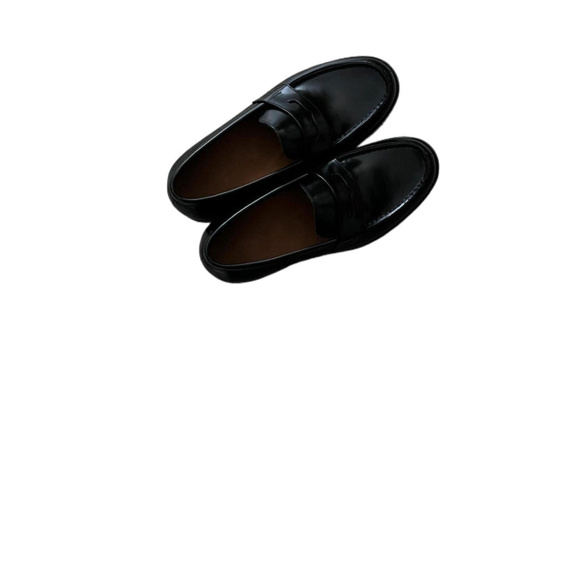 Men's British-Style Slip-On Leather Loafers – Height-Increasing Option, Sizes 38–46