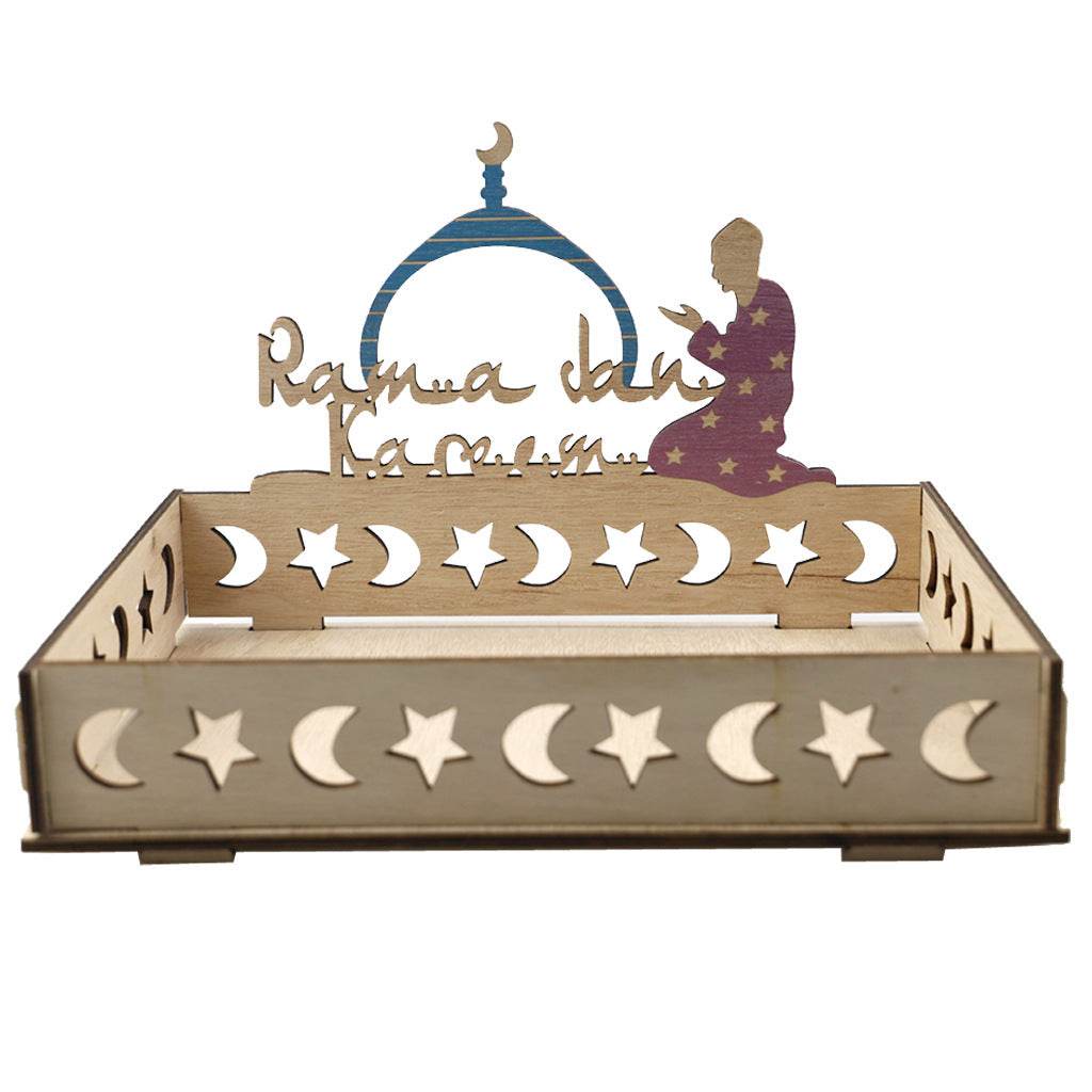 Wooden Ornament Eid Al Fitr Table Decoration coffee Tray