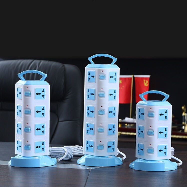 Vertical Tower Power Strip with USB Ports, 2m Cord, 2500W, 2 to 5 Tiers