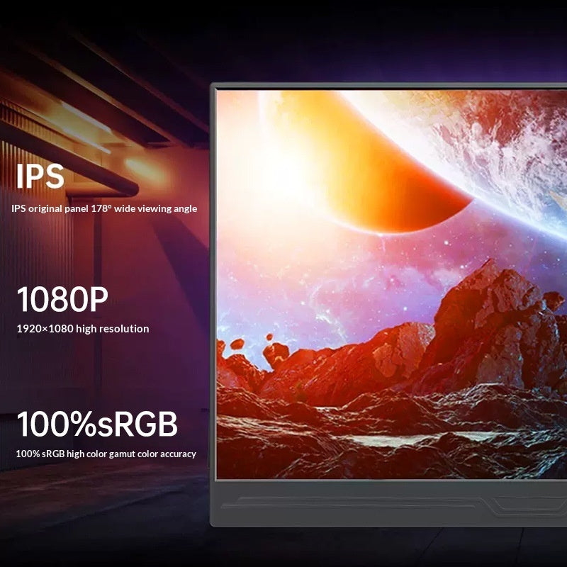 15.6-Inch 1080P Portable Monitor – IPS FHD, HDMI & Type-C, 60Hz