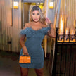 Women's Dress Fashion Denim Off-shoulder