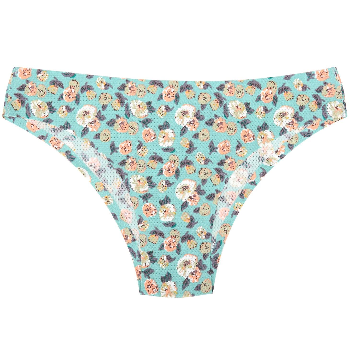Women's Seamless Floral Print Low-Waist Briefs No-Trace Breathable