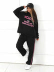 Fashion Casual joggers and hoodie set women's