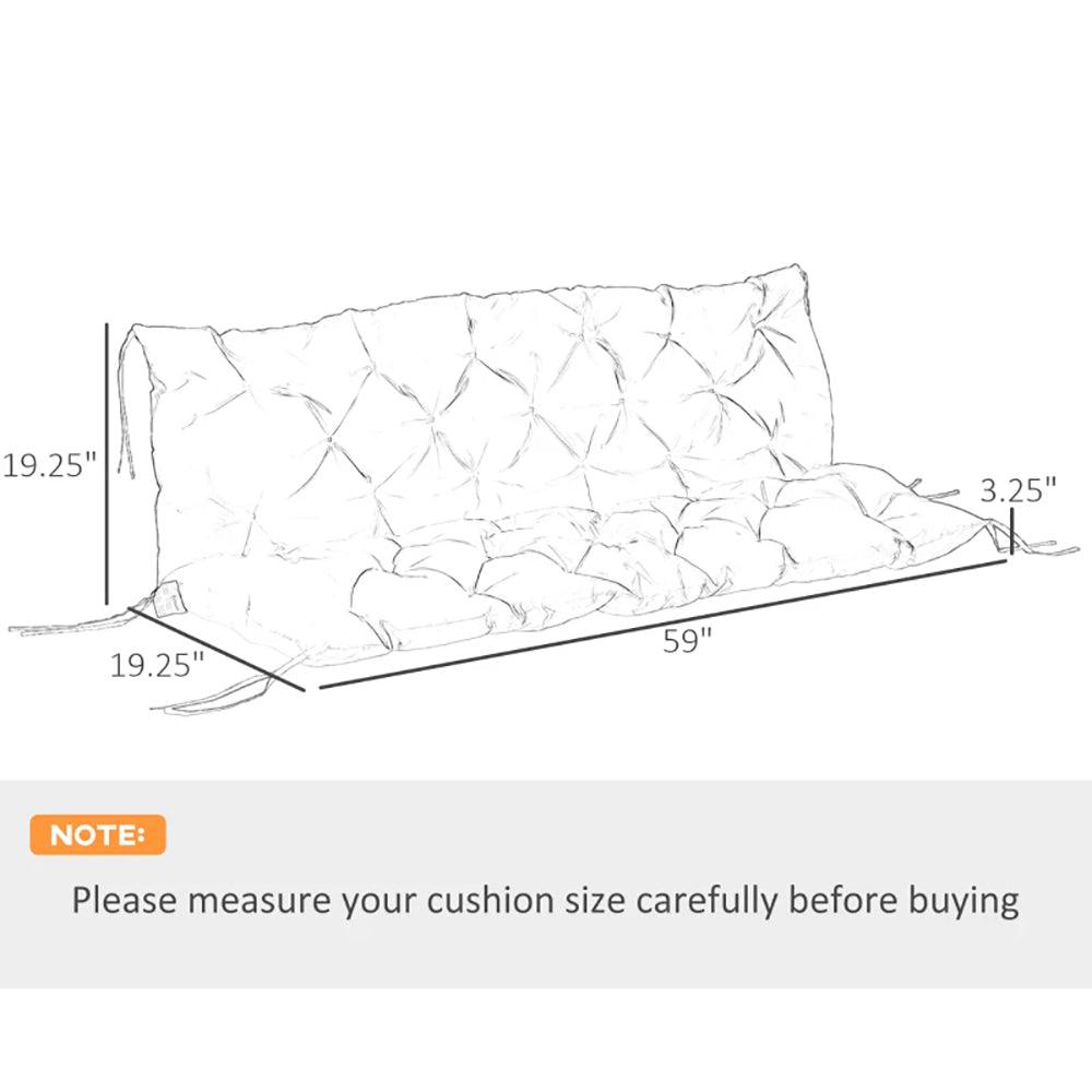 59'' X 38'' Tufted Bench Cushion For Outdoor Furniture, 3-Seater Replacement For Swing Chair, Patio Sofa Couch, TIKTOK Prohibits Sales