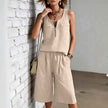 Sleeveless Tank Top And Straight-leg Capri Pants Casual Set