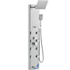Shower Panel System, 5 Shower Modes, Digital Display Shower Panel Tower, Rainfall, 8 Massage Jets, Tub Spout, 3-Setting Handheld Shower Head 59 Hose, Stainless Steel Wall-Mounted Shower Set
