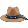 Women Fashion  Denim Blue Cloth Scarf Hat Woolen Hat