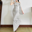 Women's Polka Dot Sheath Dress – High Waist Sleeveless Maxi Dress Canada USA