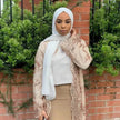 White Chiffon Sequin Embroidery Dubai  Abaya Kimono  Middle East ArabClothing