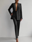 Women's Business Casual Suit Set – Long Sleeve Blazer & Slim Trousers | Canada & USA