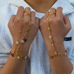 Handmade Beaded Crystal Flower Bracelet for Women – 18K Stainless Steel