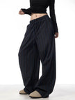 American Vintage Stripe Machete Wide-leg Casual Baggy Trouser Pants Women