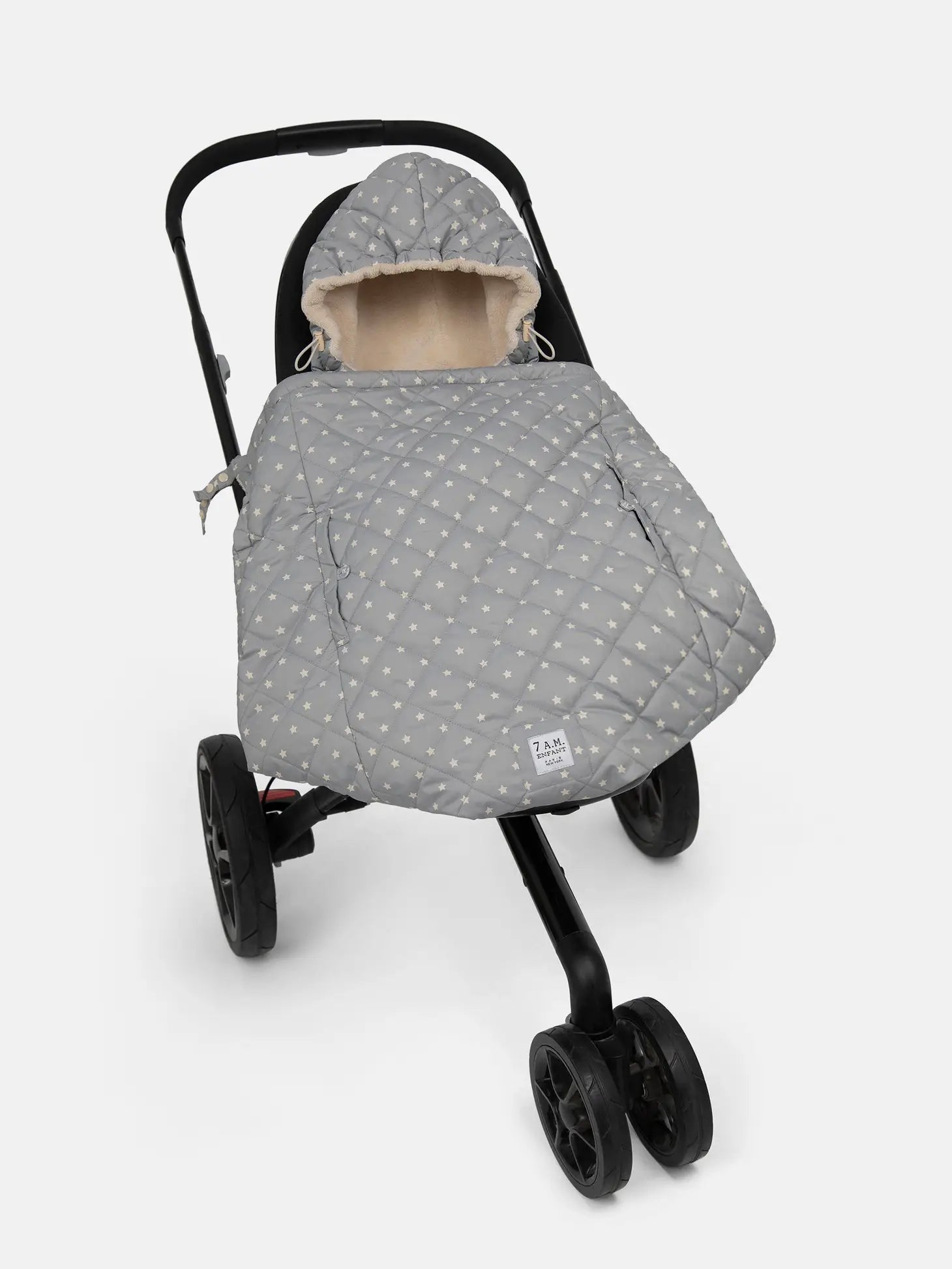 K-Poncho - Plush | 7am Enfant | Grey Stars Regular Weight