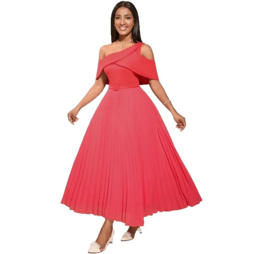 Dinner Party Fashion Slim Fit Temperament Waist-controlled Pleated Dress