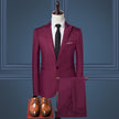 Men's Solid Color Leisure Suit Two-Piece Set – Jacket & Pants (M–5XL, 8 Colors)