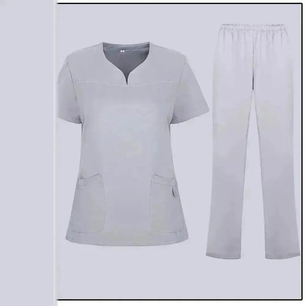 Women Nurse Uniform Female - Hospital Nurse Costume - V Neck Top Pants Set