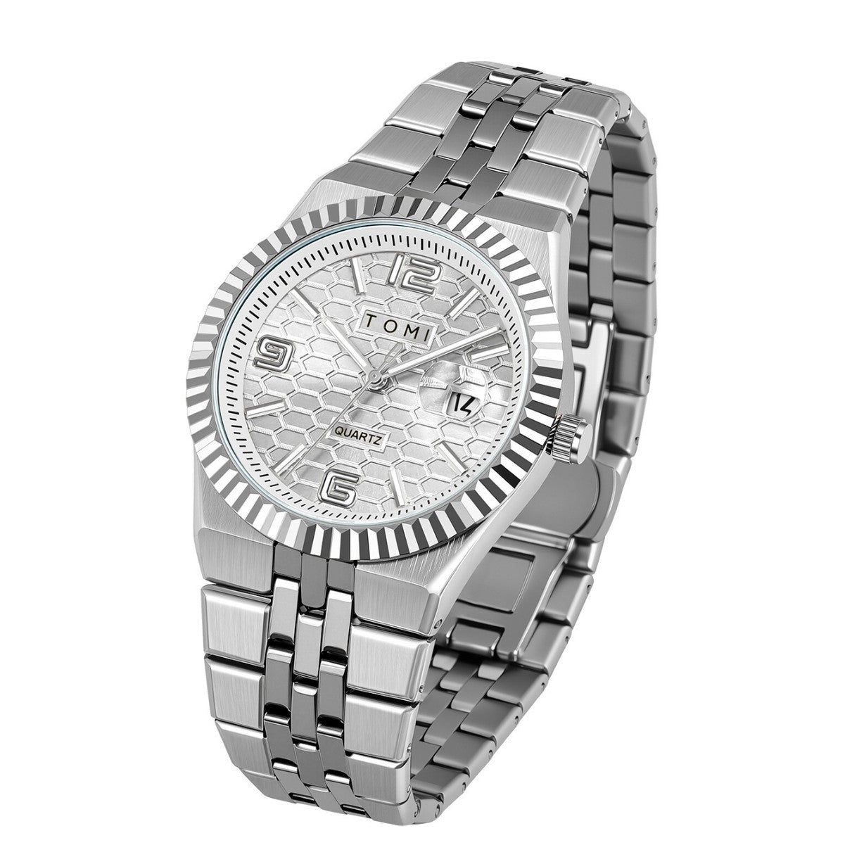 Men's Minimalist Quartz Watch – Classic Silver Dial Wristwatch