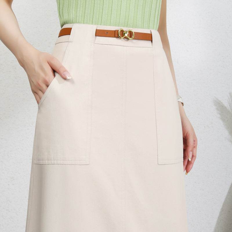 A- Line Temperament Women's Professional Formal Office Work Back Slit Midi business Skirt